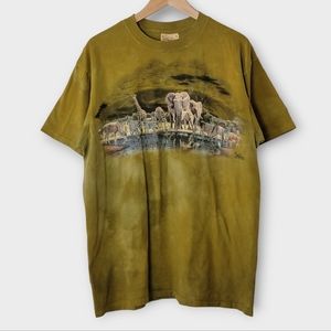Vintage Olive Green Wildlife Graphic Tee